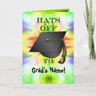 Tarjeta ¡gorras fuera! (Tarjeta de graduación)
