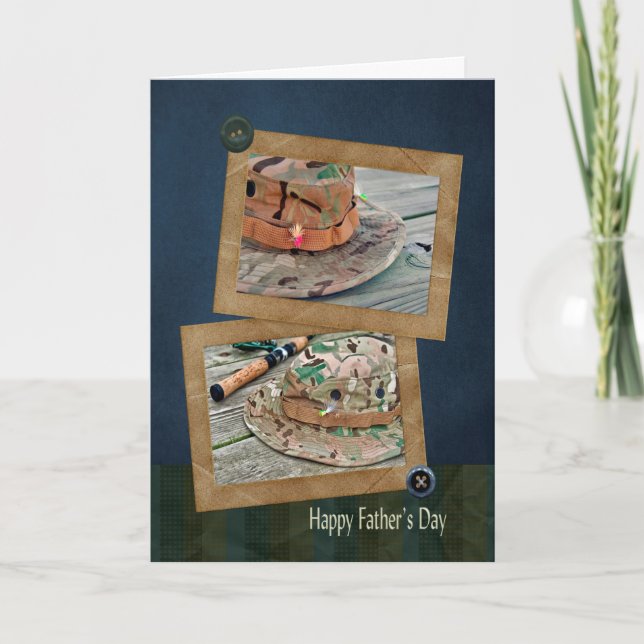 Tarjeta Gorras pescadores para el Día del Padre (Anverso)