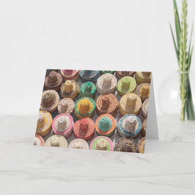 Tarjeta Gorras tejidos de colores (Anverso)