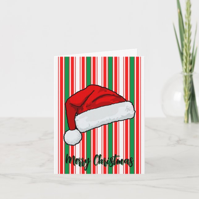 Tarjeta Gorrito de Navidad adorable, Feliz Navidad (Anverso)