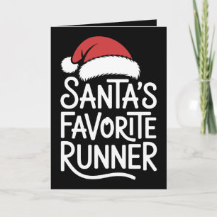 Tarjeta Gorrito de Navidad de Santa del Corredor Favorito