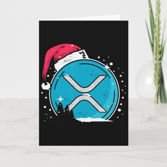 Tarjeta Gorrito de Navidad Xrp Moonshot Ripple Crypto Merc (Anverso)