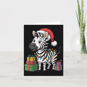 Tarjeta Gorrito de Santa de Cebra Divertida Amantes de Ani