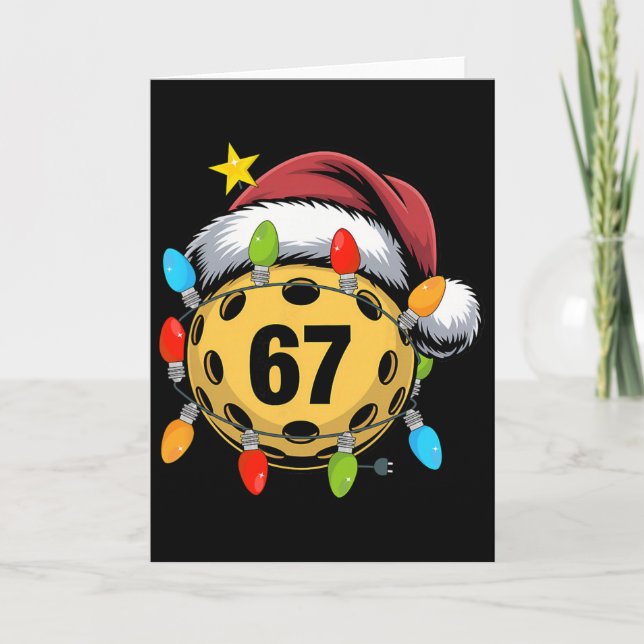 Tarjeta Gorrito de Santa divertido Navidad 67 Meme Pickleb (Anverso)