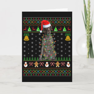 Tarjeta Gorrito de Santa Xmas Pointer de pelo corto alemán