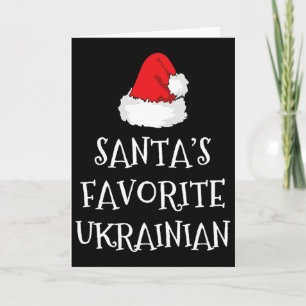 Tarjeta Gorrito Divertido de Navidad Ucraniano Favorito de