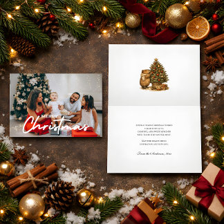 Tarjeta Gorrito Foto Navidad Capybara Árbol de Navidad Ret