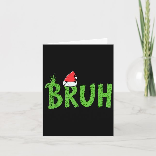 Tarjeta Gorro de Santa Bruh de Navidad Humor Divertido Hom (Anverso)