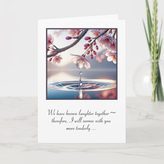 Tarjeta Gotas de lluvia en flores de cerezo por simpatía (Anverso)