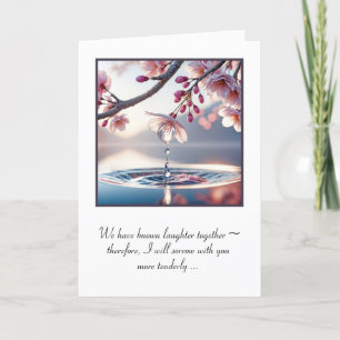 Tarjeta Gotas de lluvia en flores de cerezo por simpatía
