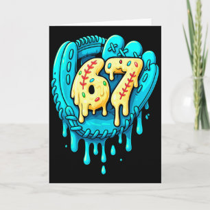 Tarjeta Goteo de béisbol 6 7 Número 67 Seis Siete Meme Hom