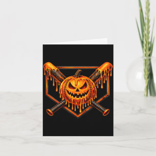 Tarjeta Goteo de béisbol calabaza espeluznante fantasma Ha
