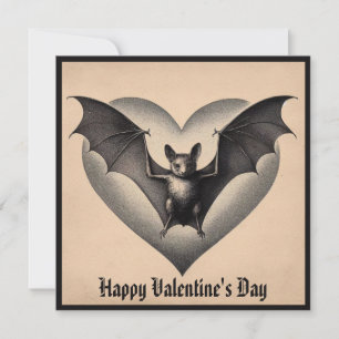Tarjeta Goth Bat San Valentín Vintage Gótico Retro