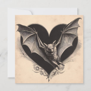 Tarjeta Goth Bat Válvula Vintage Gótico Retro