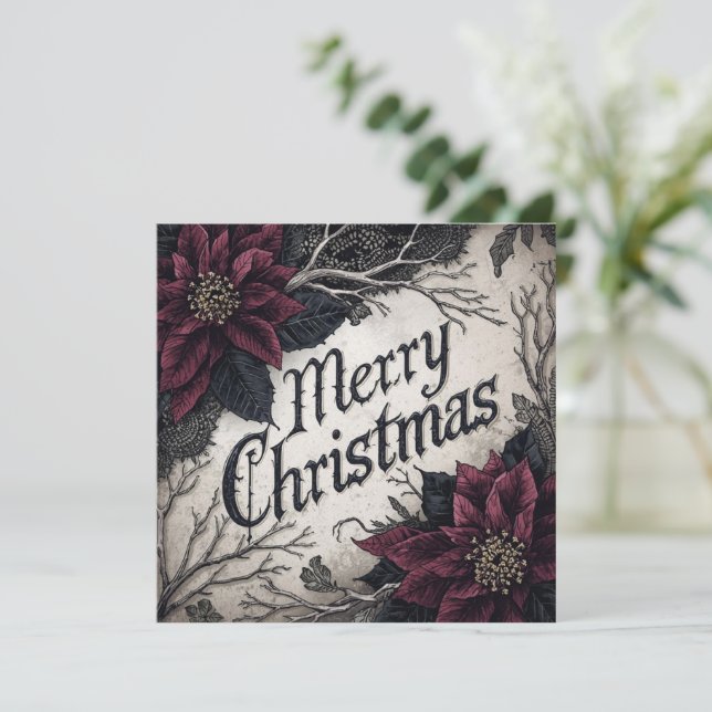 Tarjeta gothic christmas card (Anverso de pie)