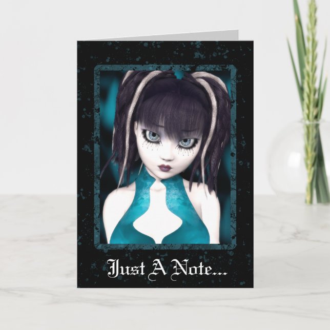 Tarjeta Gothic Grunge Doll Greeting Card (Anverso)