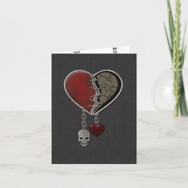 Tarjeta Gothic Heart with Skull