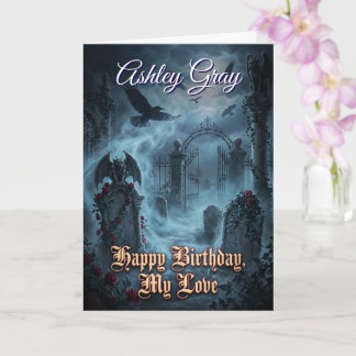 Tarjeta Gothic Lovers Dark Romantic Raven Haunted Birthday