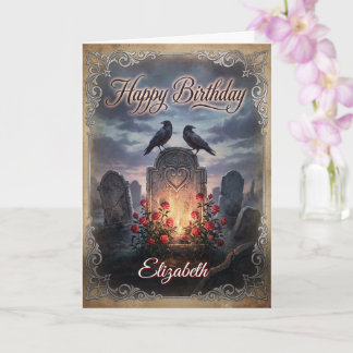 Tarjeta Gothic Raven's Requiem: Twilitght Birthday Wishes