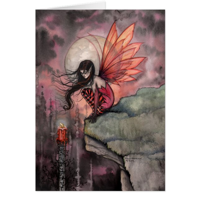 Tarjeta gótica de arte de hadas de otoño de Molly  (Frente)