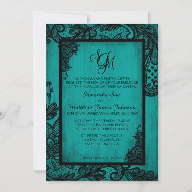 Tarjeta gótica de la invitación de la boda del (Anverso)