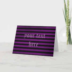 Tarjeta gótica de las rayas sucias púrpuras y