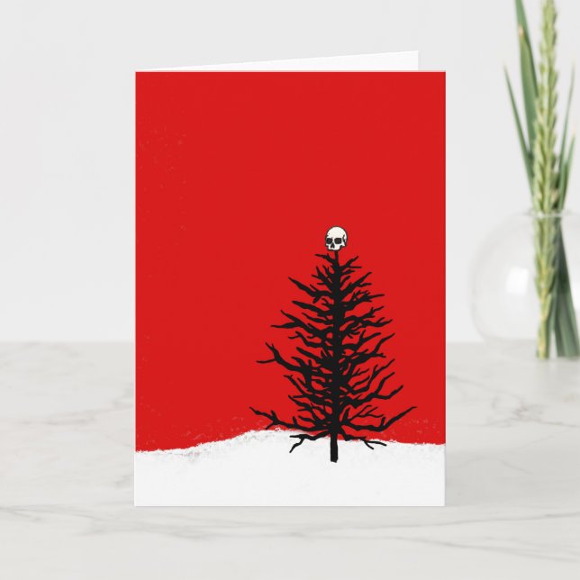 Tarjeta gótica del árbol de navidad (Anverso)