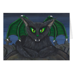 Tarjeta gótica del arte de la fantasía del gato