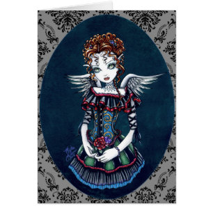 Tarjeta gótica del arte del ángel del Victorian