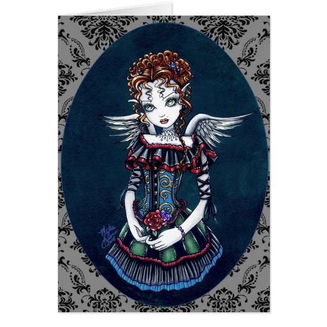 Tarjeta gótica del arte del ángel del Victorian de (Frente)