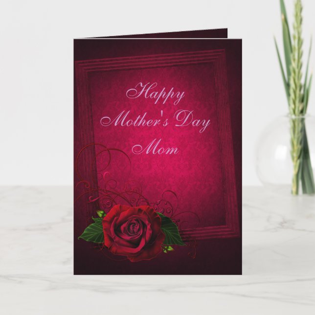 Tarjeta gótica del día de madre del damasco del (Anverso)