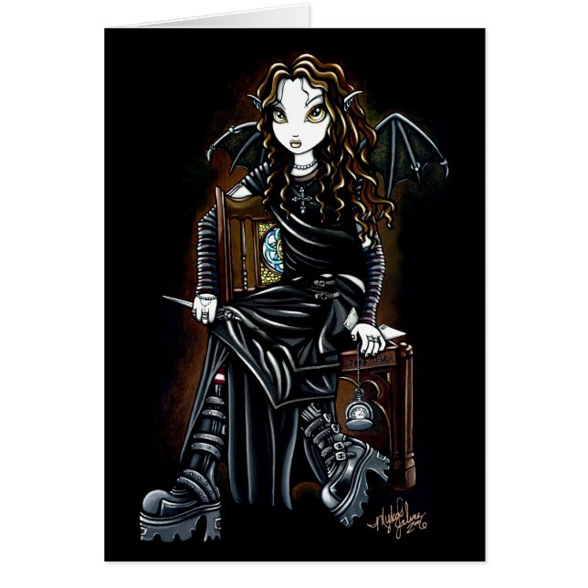 Tarjeta gótica del Faerie del tiempo de la matanza (Frente)