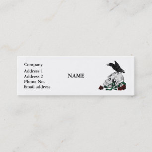 Tarjeta gótica del perfil del cuervo y del cráne