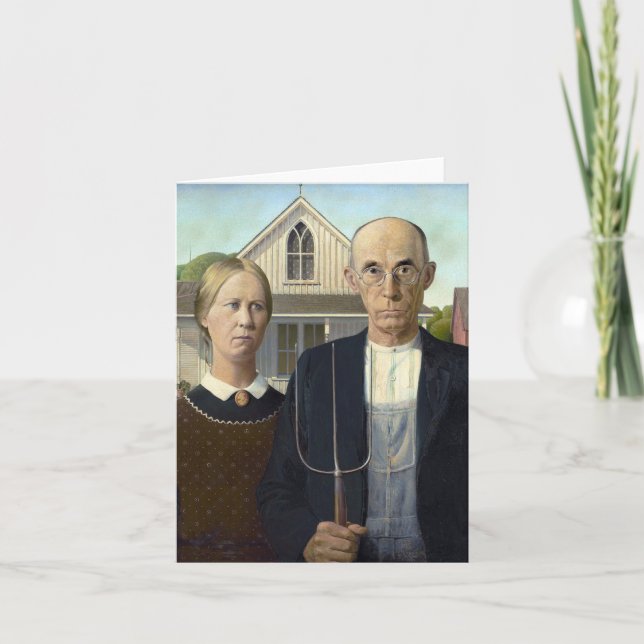 Tarjeta Gótico americano por la madera de Grant DeVolson (Anverso)
