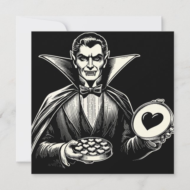 Tarjeta Gótico de El día de San Valentín de vampiros vinta (Anverso)