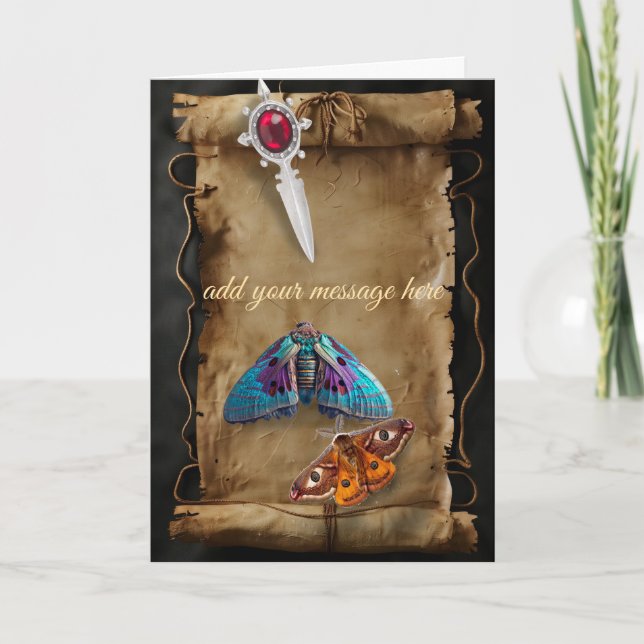 Tarjeta Gótico del manuscrito antiguo (Anverso)