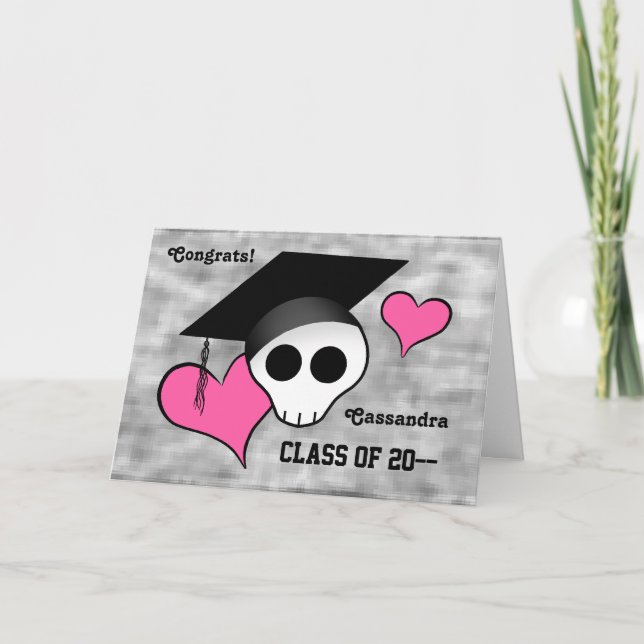 Tarjeta Gótico lindo enhorabuena graduación (Anverso)