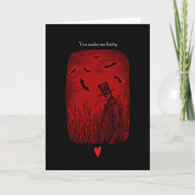 Tarjeta Gótico te amo Médico de peste Día de San Valentín  (Anverso)