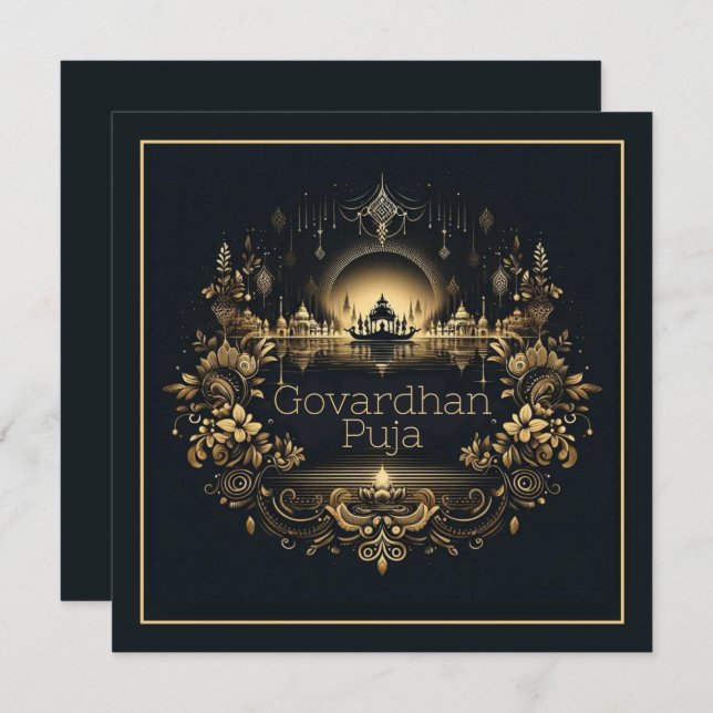 Tarjeta Govardhan Puja (Anverso / Reverso)