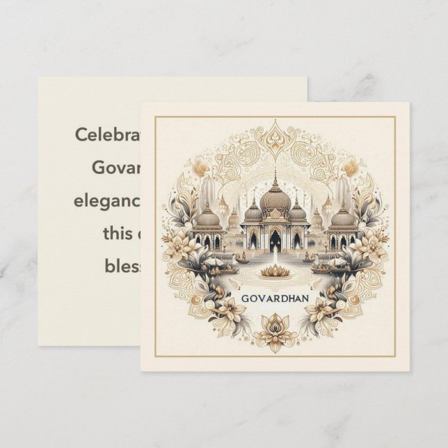 Tarjeta Govardhan Puja (Anverso / Reverso)