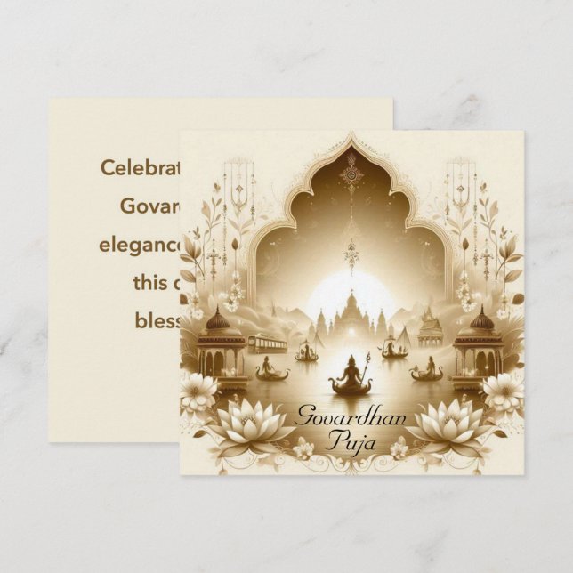 Tarjeta Govardhan Puja (Anverso / Reverso)