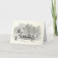 Grabado vintage de caballos de carreras de Sleigh