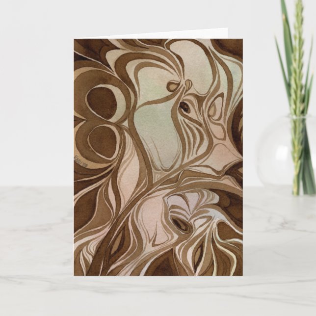 Tarjeta Grabar en madera Notecard (Anverso)