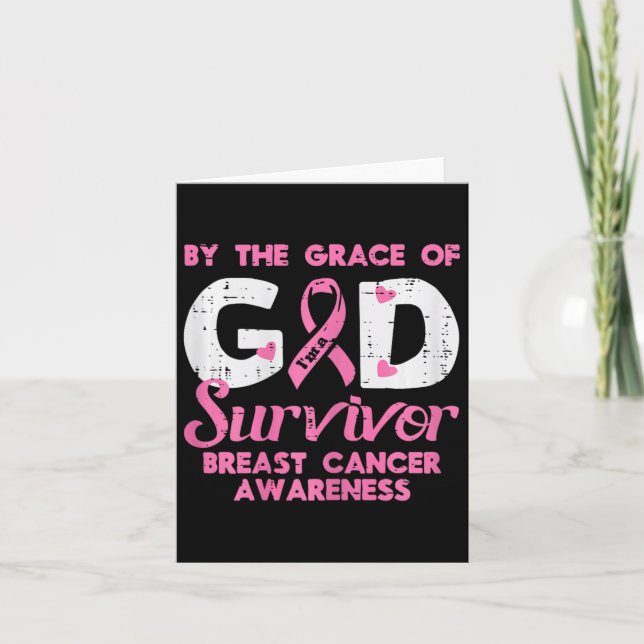 Tarjeta Grace God Breth Cancer Survivor Awareness Christi (Anverso)