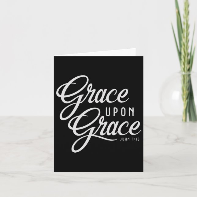 Tarjeta Grace Upon Grace Christian Faith Bible Verse Cita (Anverso)