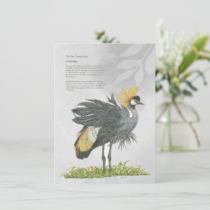 Tarjeta Graceful Endangered Gray Crowerge Crane