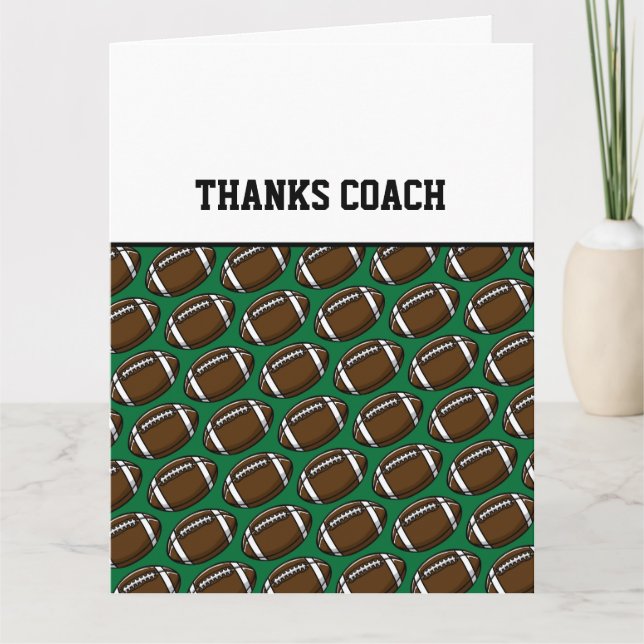Tarjeta GRACIAS A COACH Equipo deportivo Green Brown Fun (Anverso)