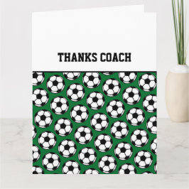 Tarjeta GRACIAS A COACH Soccer Balls Green Black White