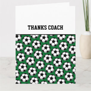 Tarjeta GRACIAS A COACH Soccer Balls Green Black White