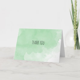 Tarjeta Gracias a Green Watercolor Faded